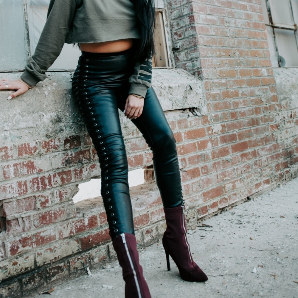 Faux leather leggings